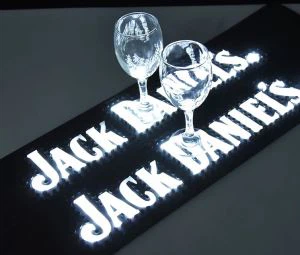 Vīna šampanieša zīmola logotips Pvc Led Bar Mat