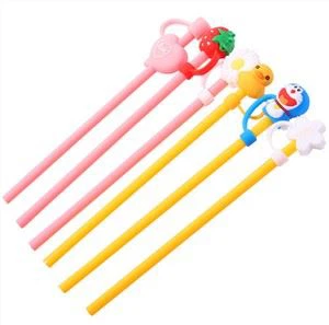 Creative Straw Tips Cover Food Grade Silicone Straw Caps Straw Dust Plug