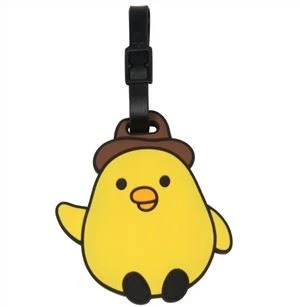 Eco-Friendly Soft Rubber Cartoon Bazāšu Tag PVC Bagāžas Tag