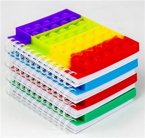 Pop Push Up Notebook Silikona vāka piezīmjbloks Fidget rotaļlietas, lai reliver stresu